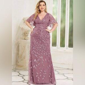 NWT - Elegant Mauve Evening Gown